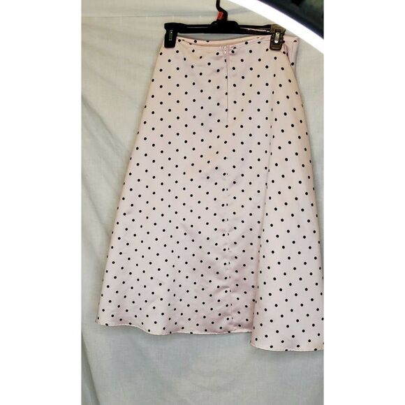 50's Skirt Girl's Size 16 Pink w/t Black Polka Dots Full Underneath Bonnie Jean - Picture 2 of 8